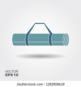 Yoga Mat icon in flat style with shadow. Vector illustration