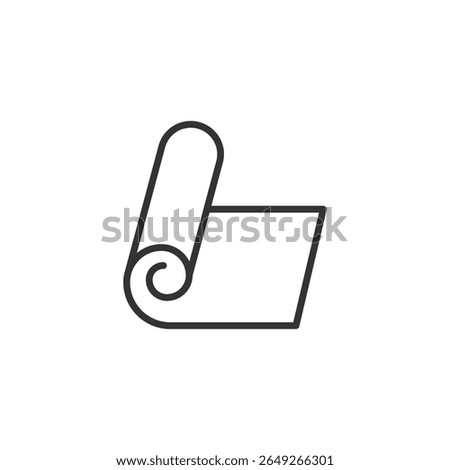 Yoga mat icon isolated on white background. Rolled rug symbol modern, simple, vector, icon for website design, mobile app, ui. Vector Illustration