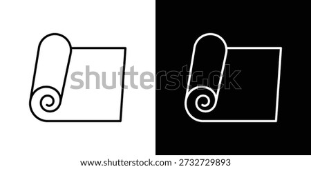 Yoga mat icon in line design. editable stroke icon.