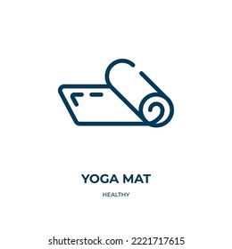 Yoga mat icon. Linear vector illustration from healthy collection. Outline yoga mat icon vector. Thin line symbol for use on web and mobile apps, logo, print media.