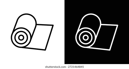 Concepto de logotipo de icono de estera de yoga en trazos