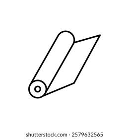 Yoga mat icon logo sign vector outline in black and white color