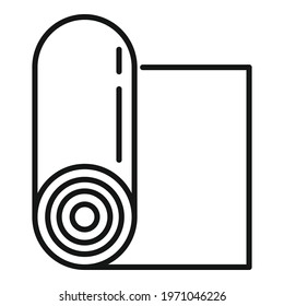Yoga mat icon. Outline Yoga mat vector icon for web design isolated on white background