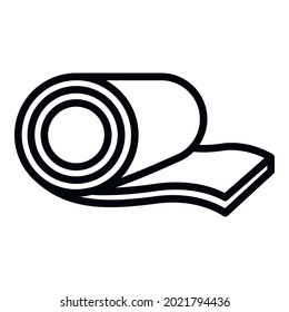 Yoga-Matte-Symbol. Umriss-Yoga-Matte, Vektorsymbol für Webdesign einzeln auf weißem Hintergrund