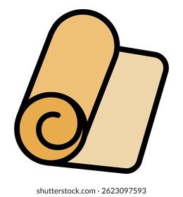 Yogamatte-Symbol. Umriss Yogamatte, Vektorsymbol, Farbe, flach, einzeln