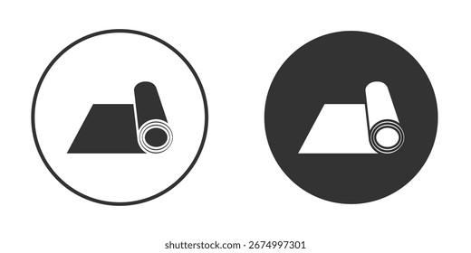 Yoga mat icon pictogram. Vector outline illustration isolated on white background.