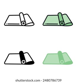  Yoga Mat icon represents a mat used during yoga practice for comfort and stability on the floor.