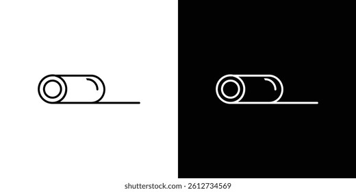 Yoga mat icon set. Black illustration isolated for graphic and web design