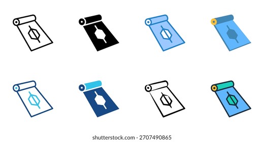 Conjunto de iconos de yoga Mat colección de Vector de estilo múltiple 
