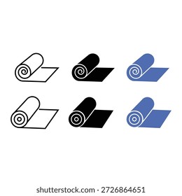 Yoga Mat Icon Set Vetor Design.