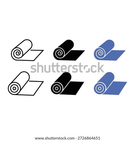 Yoga Mat Icon Set Vector Design.