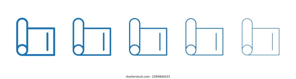 Yoga mat icon Symbol collection thin outline set