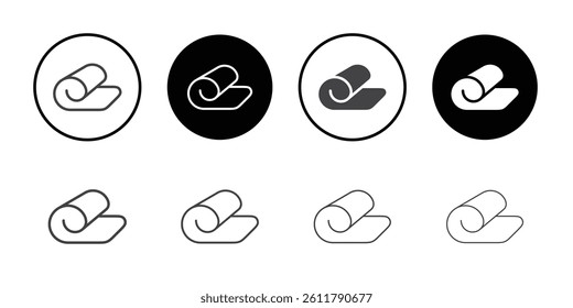 Yoga mat icon Symbol line set