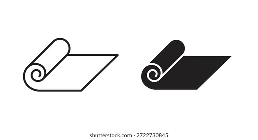 Symbol für Yogamatte. Vektor-EPS 10. Zeile und Glyphensymbol