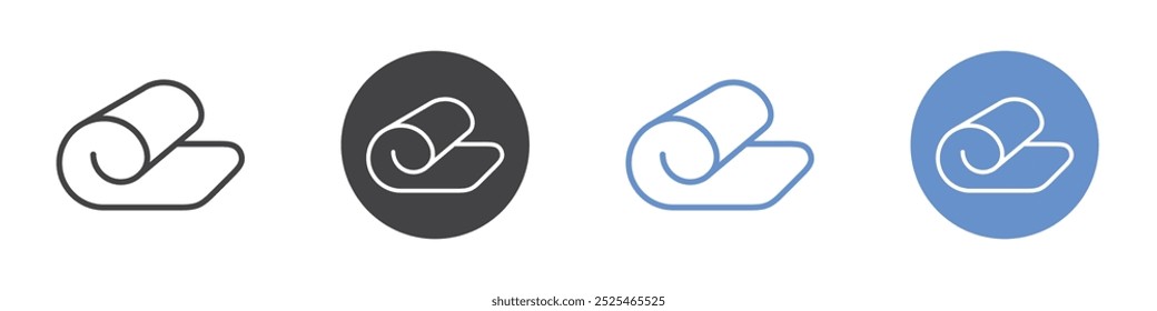 Yoga mat icon Thin outline art symbol