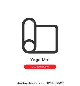 ilustración vectorial del icono de la alfombra de yoga. diseño de contorno de icono de alfombras de yoga.