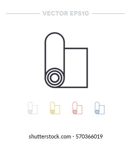 yoga mat icon. vector illustration