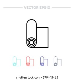 yoga mat icon. vector illustration