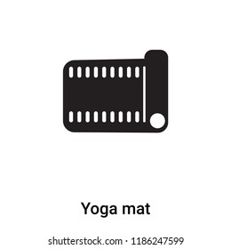 Yoga mat icon vector isolated on white background, logo concept of Yoga mat sign on transparent background, filled black symbol