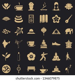 Yoga mat icons set. Simple style of 36 yoga mat vector icons for web for any design