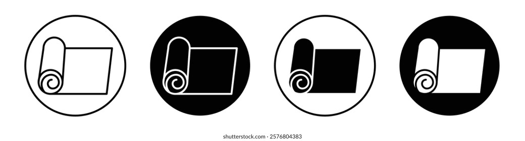Yoga mat icons vector pack for web designs