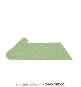 Yoga mat isolated on white background. Vector flat illustration.