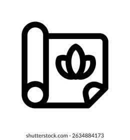 ioga mat line icon. Ícone de vetor limpo e minimalista para sites, aplicativos móveis, apresentações e logotipos. Totalmente dimensionável e personalizável para qualquer projeto.
