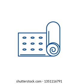 Yoga mat line icon concept. Yoga mat flat  vector symbol, sign, outline illustration.