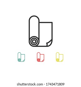 yoga mat line icon, vector illustration