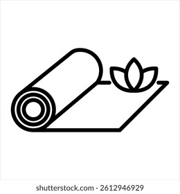 Yoga Mat Line Icon Vector Illustration