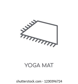 Yoga mat linear icon. Modern outline Yoga mat logo concept on white background from Gym and Fitness collection. Suitable for use on web apps, mobile apps and print media.