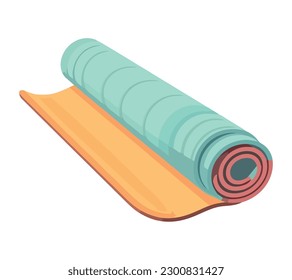 yoga mate en el fondo azul icono aislado