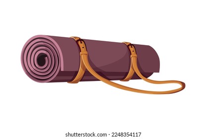 Yoga mat on the white background. Sport, Workout, Healthy lifestyle, Gym, Fitness, Training, Yoga concept. Isolated vector illustration.