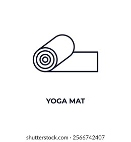 yoga mat outline icon. Linear vector from health and medical concept. Thin line yoga mat icon isolated on white background