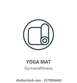 Yoga mat outline vector icon. Thin line black yoga mat icon, flat vector simple element illustration from editable gymandfitness concept isolated on white background