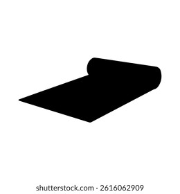 Yoga mat silhouette icon vector flat design on white background.