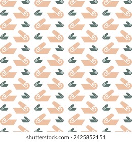 Yoga mat symbol trendy repeating pattern orange fill vector illustration background