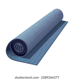 Yoga mat symbolizes healthy lifestyle and strength icon isolated