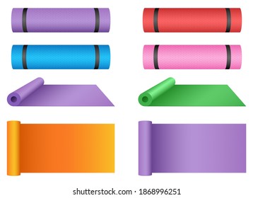 Yoga-Matte, Vektorgrafik, einzeln auf weißem Hintergrund
