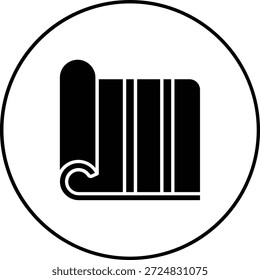Icono del Vector de la estera de la yoga. Se puede utilizar para aplicaciones de impresión, móviles y de Web.