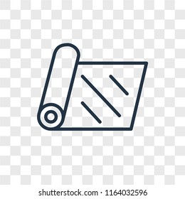 Yoga mat vector icon isolated on transparent background, Yoga mat logo concept