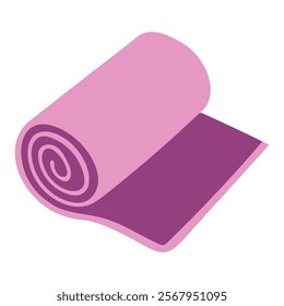 Yoga Mat Vector Illustration - Rolled Gym Fitness Equipment Design.