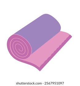 Yoga Mat Vector Illustration - Rolled Gym Fitness Equipment Design.