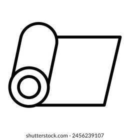 Yoga Mat Vector Line Icon Design