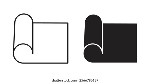 Yoga mat vector line icon illustration