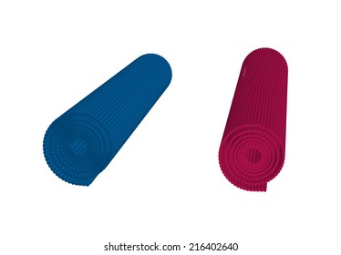 Yoga mats isolated on white background, vector illustration