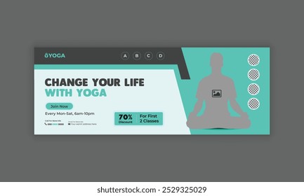 Yoga-Meditationsklasse Social Media Cover und Banner Template Design