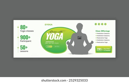 Yoga-Meditationsklasse Social Media Cover und Banner Template Design