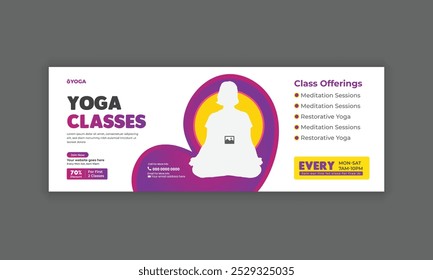 Yoga-Meditationsklasse Social Media Cover und Banner Template Design