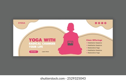 Yoga-Meditationsklasse Social Media Cover und Banner Template Design